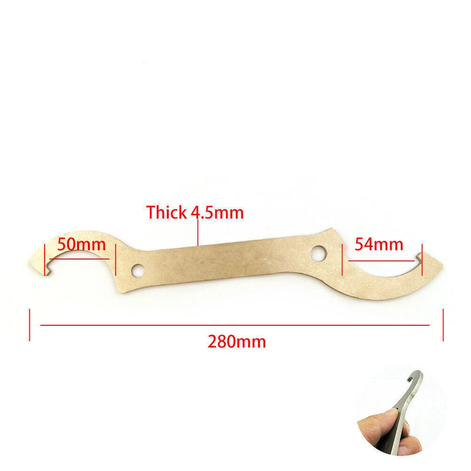 Llave de gancho de vástago de dirección de acero inoxidable amortiguador trasero para motocicleta Foto 3 de 4