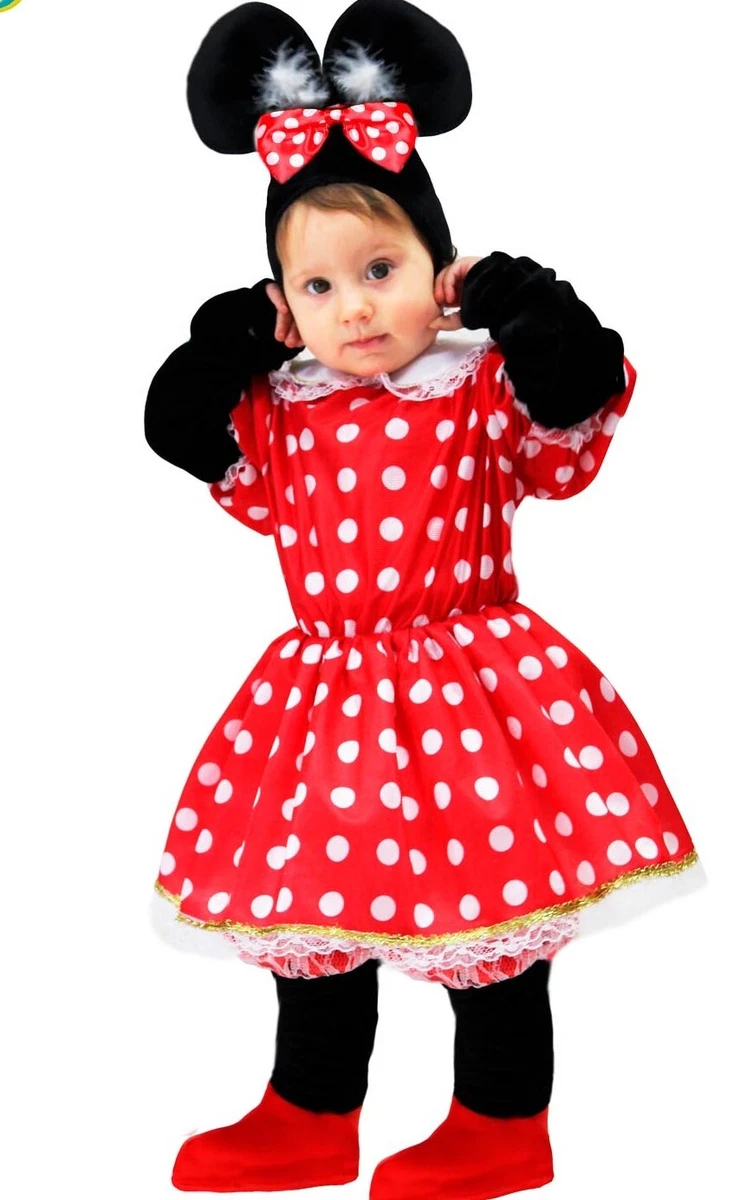 MINNIE TOPOLINA costume CARNEVALE neonata bimba TOPOLETTA tg.13 18
