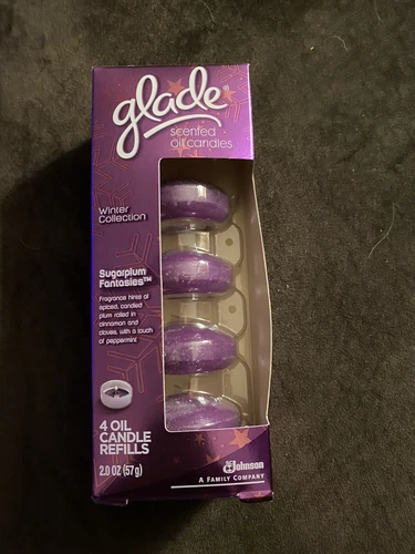 Glade Scented Sugarplum Fantasy’s Oil Candle Refills (Pack of 4) NIP