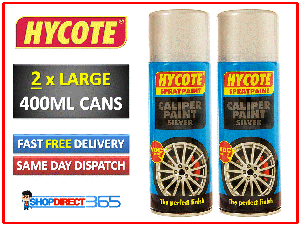 2 x BRAKE CALIPER PAINT SILVER Gloss Heat Resistant Spray Lacquer 400ml