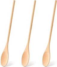Wooden Spoons for Cooking, 12 Inch Long Handle Wooden Cooking Mixing Oval Spoons