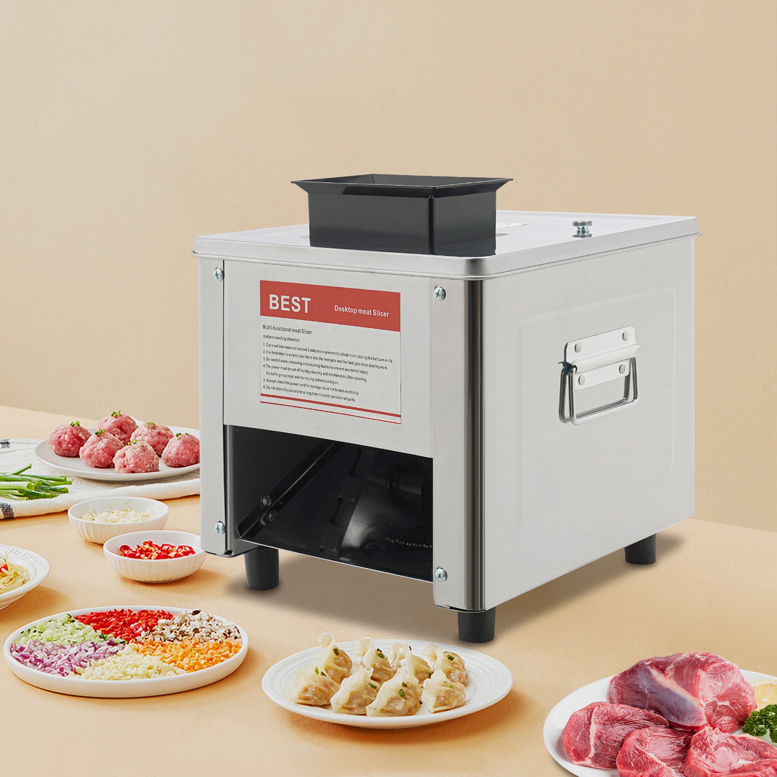 Stainless Steel Meat Cutter Machine Electric Meat Slicer 310r/min Waterproof