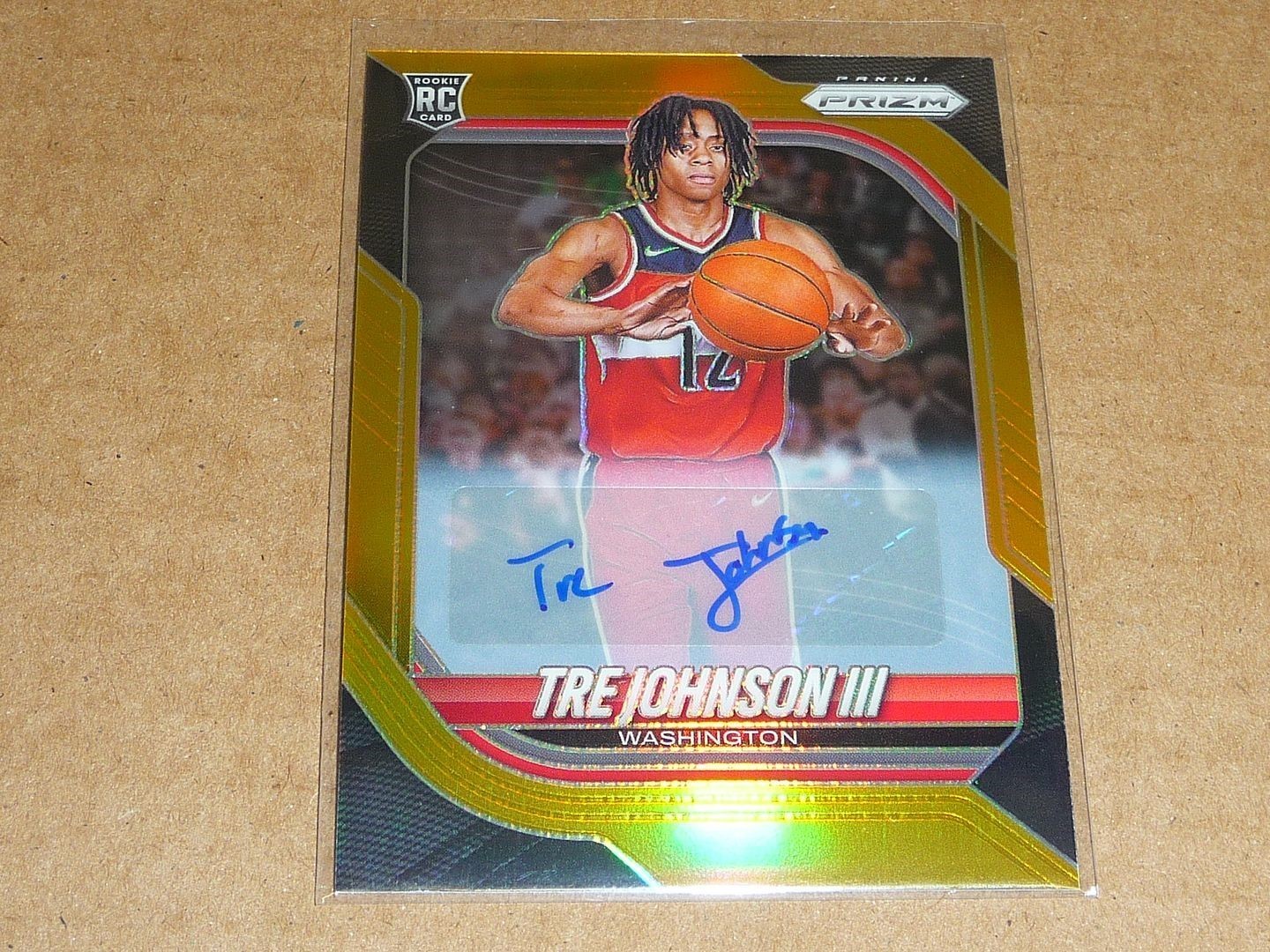 2025/26 Panini Prizm TRE JOHNSON AUTOGRAPH/AUTO GOLD PRIZM WIZARDS 09/10 ROOKIE