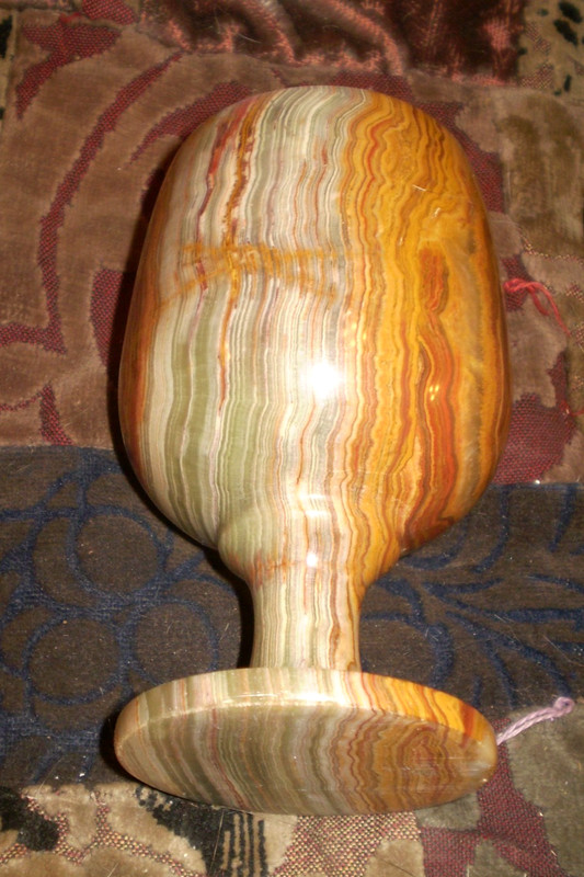 polished stone chalice cup  5 inch