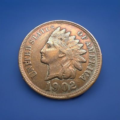 1902 Indian head penny AU ,FULL LIBERTY, Diamonds, RED