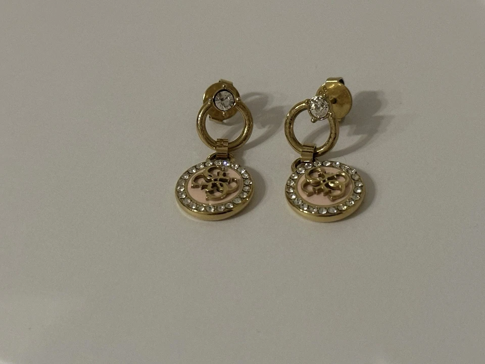 Guess Ohrringe Rosa Goldfarben Mit Steinchen NEU - Bild 3 von 4