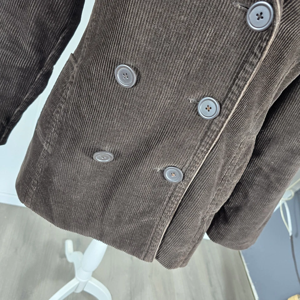 Abrigo Sonoma Wms M Marrón Pana 100% Algodón Con Capucha Peso Medio S43 Foto 3 de 4