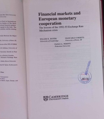 Financial Markets and European Monetary Cooperation: The Lessons of the 1992-93