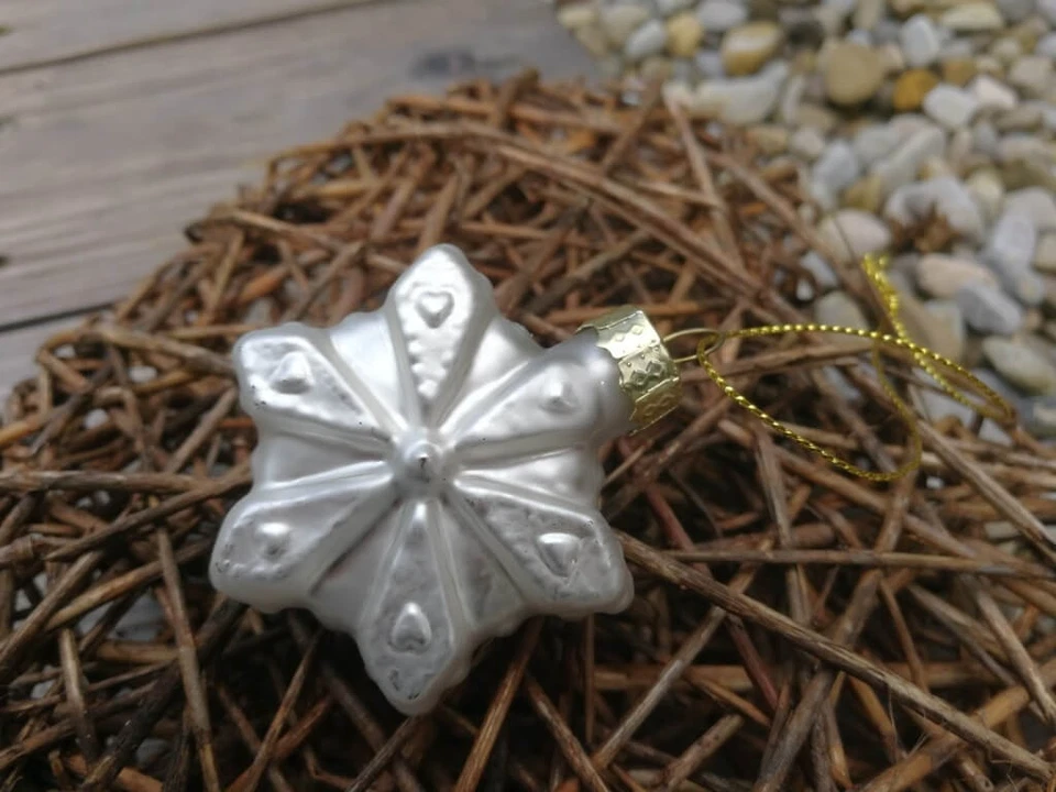 Pallina per albero di Natale fiocco di neve Zilia 6 punte argento palla di Na... - Immagine 3 di 4