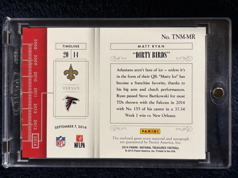2014 NATIONAL TREASURES MATT RYAN "DIRTY BIRDS" GAME-USED PATCH AUTO SSP /10 - Image 2 of 2