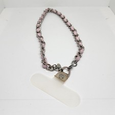 Pink Vegan Leather Chain Phone Charm  Wrist Strap  Everyday Accessory