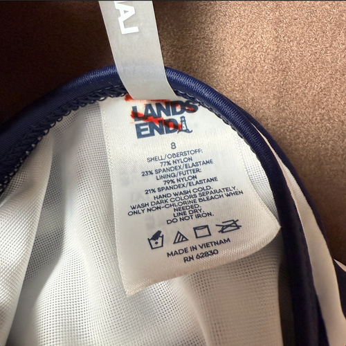 Lands' End Damen 8 hochgeschlossen UPF 50 Sonnenschutz bescheiden Tankini Badeanzug Oberteil - Bild 8 von 9