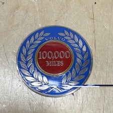 ✅ Genuine Vintage Volvo High Mileage Club Badge 100,000 Miles Brass & Enamel