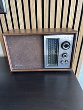 Vintage Mid Century Modern Wood Grain Radio P...