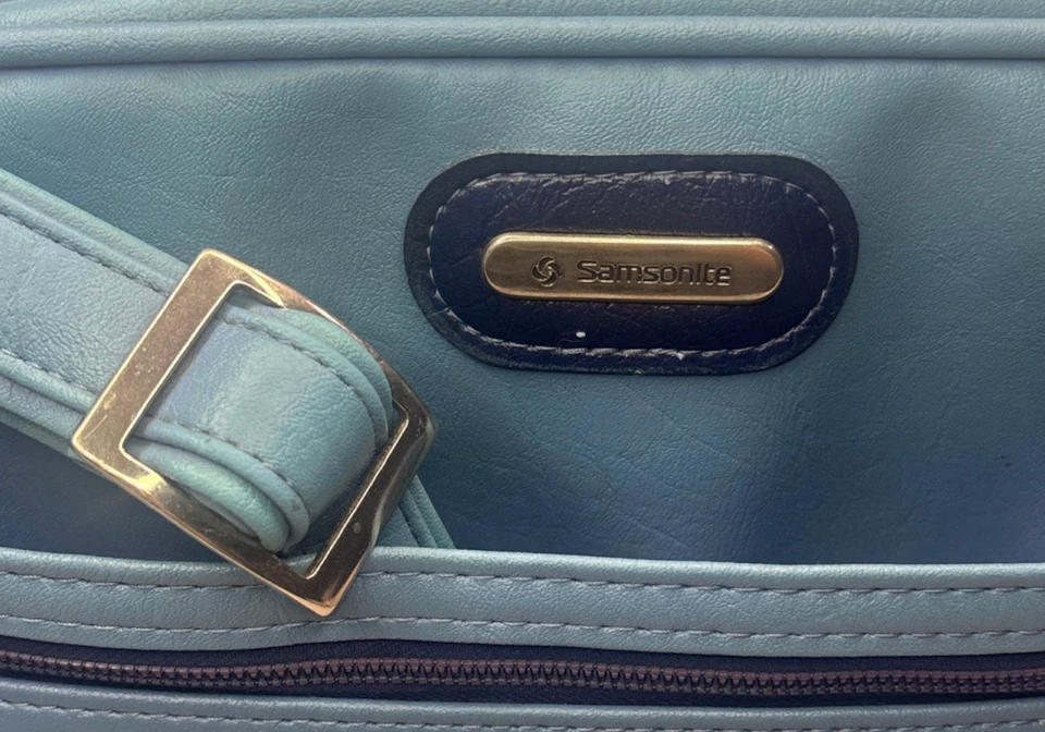 Bolsa de Viagem Vintage Samsonite Montebello II Weekender Couro Sintético, Azul - Imagem 4 de 4