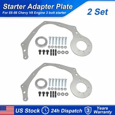 2 Set Starter Motor Plate Adapter For 55-56 Chevy 3 bolt starter V6 V8 Engine