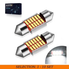 2-20 Auxito 31mm Led Festoon Bulb 12smd 6000k White Interior License Plate Light