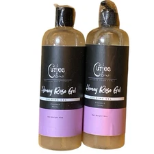 Curlee Honey Rose Gel Curling Gel 16oz (2-Pack) Flaxseed Honey for Curls