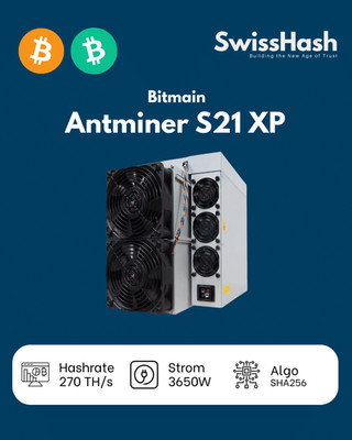 5x Antminer S21 XP 270TH Hosting   0,0529 /kWh   Online in 24h