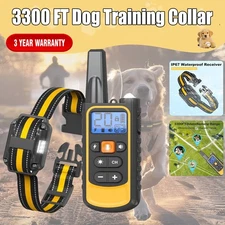 3300 FT Dog Training Collar Rechargeable Remote Shock Pet Waterproof Trainer US