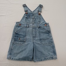 Vintage Baby Gap Denim Overalls Shorts Girls Size 3T Shortalls Blue