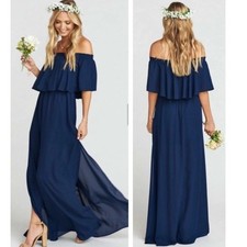 SHOW ME YOUR MUMU Hacienda Navy Blue Maxi Dress Sz. Small Wedding Bridesmaid