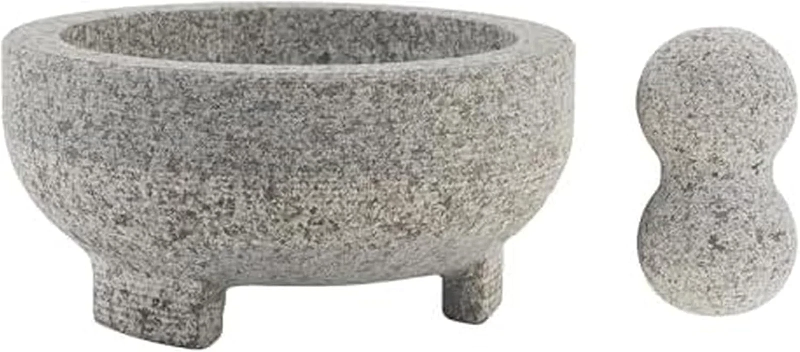 Professional Granite Molcajete Mortar and Pestle Stone Grinder, 4-Cup