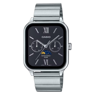 Casio MTP-M305D-1A2 PRE-OWNED Men's Watch Black Dial with Silver Indices