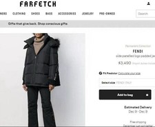 Fendi Side Paneled Logo Down Jacket 38