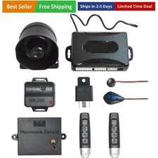 Universal Car Security Alarm with Keyless Entry System, 2 Remote Transmitters...