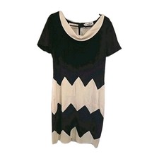 VTG Miss Valentino Black White Womens Cocktail Dress Sz 8 US Small