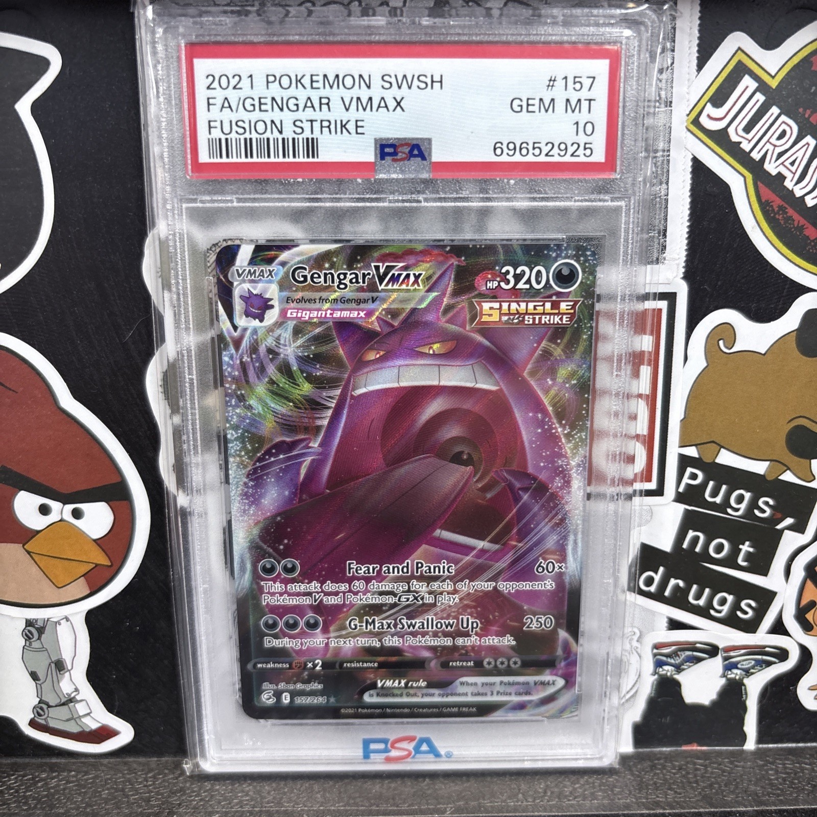 2021 POKEMON SWORD & SHIELD FUSION STRIKE #157 FULL ART/GENGAR VMAX PSA 10