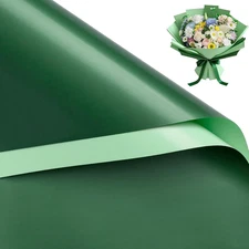 20 Sheets Flower Wrapping Paper - 22.4 x 22.4 inch Grey Green Color Water-Resist