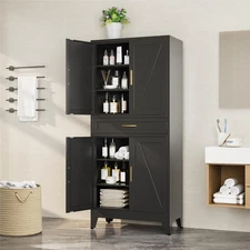 Elegro 71" Metal Filing Cabinet With Drawer and 4 Doors, Pantry Storage Cabinet