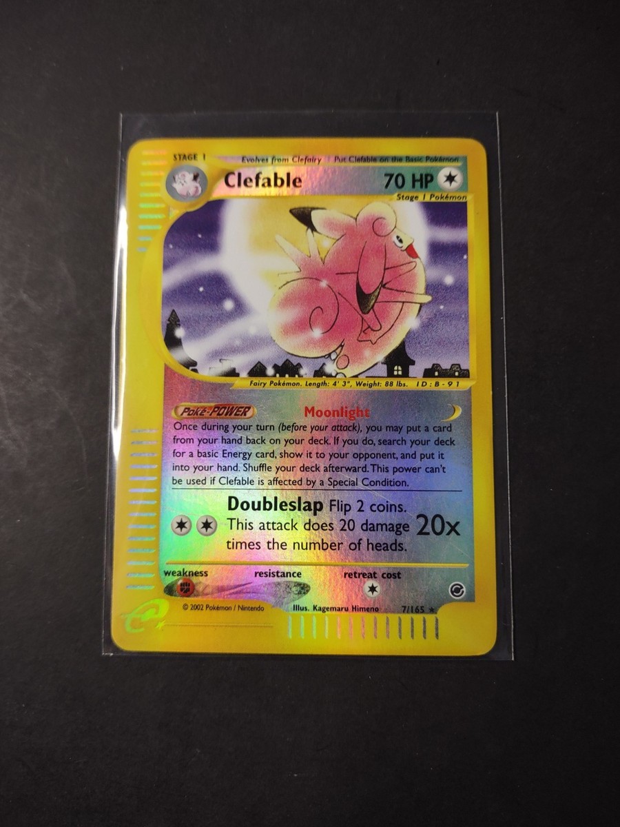 2002 Pokemon Expedition Clefable Reverse Holo 07/165 Rare E-reader