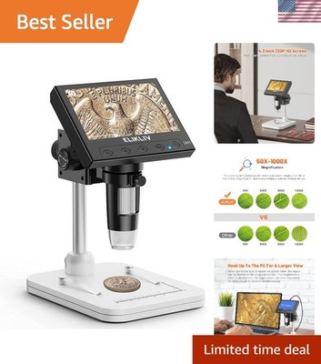 Versatile Coin Magnifier 1000x with Rechargeable Battery & Mac/PC Connection