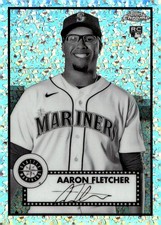 2021 Topps Chrome Platinum Aaron Fletcher Black White Mini-Diamonds Refractor
