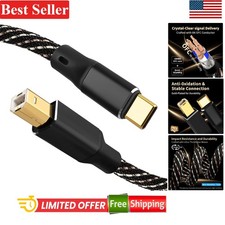 High-Fidelity USB B to USB C Cable, Gold-Plated  Noise-Reducing Ferrite 1.5m