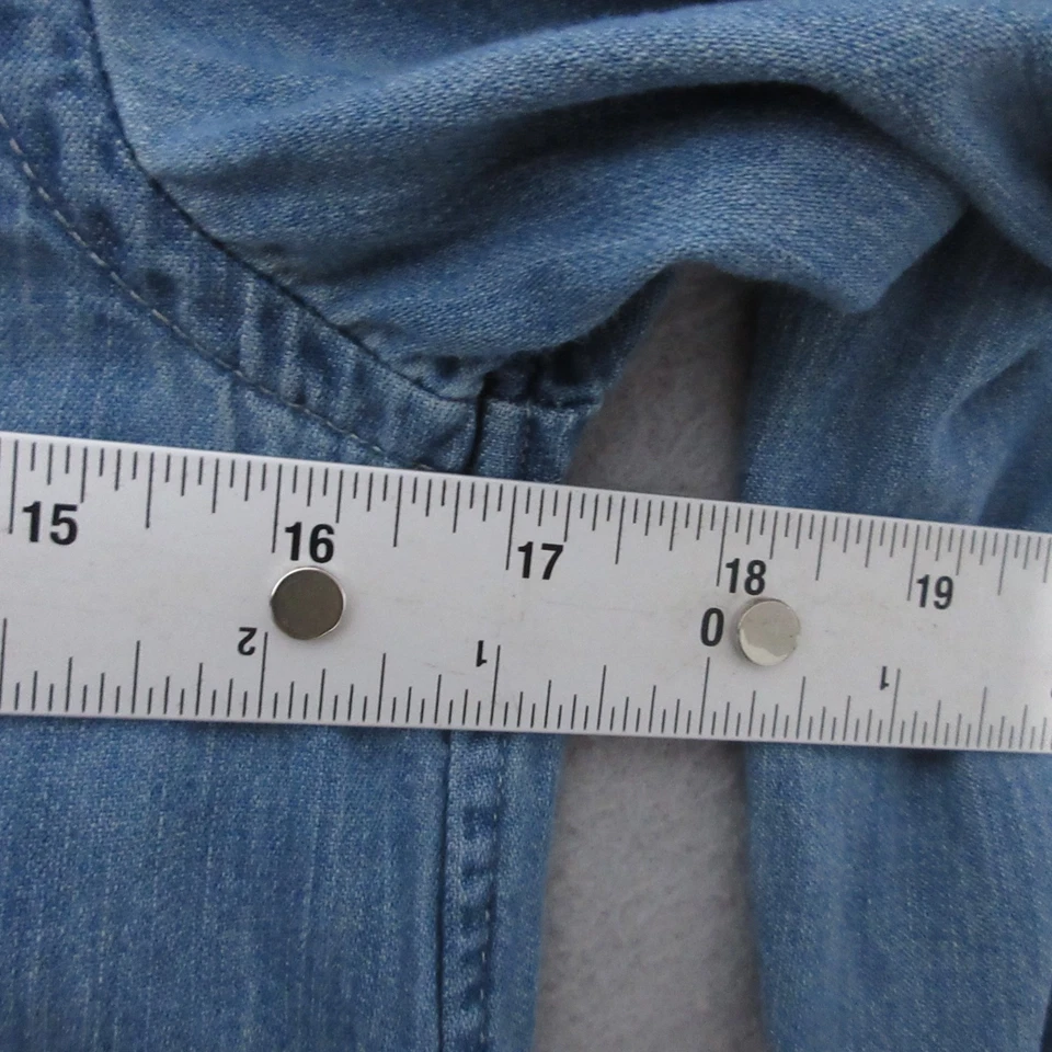 Polo Ralph Lauren Girl Shirt Medium Chambray Button Flesh Pony Timeless Style - Image 4 of 4