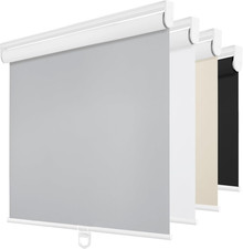 Cordless Blackout Roller Shades - Thermal Insulated UV Protection, Grey 53"x72