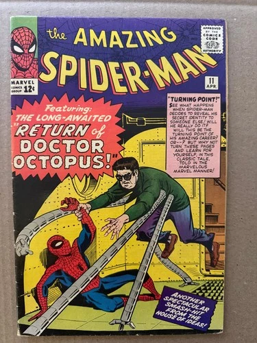 Amazing Spider-Man #11 Marvel Comics 1964 2nd Dr. Octopus Stan Lee Ditko - VG/F