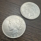 Peace Silver Dollars 1925 Philadelphia - Lot of 2 - 90% Silver Verified - Lot A