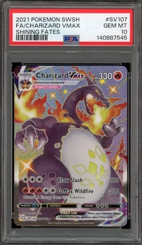 Pokemon Charizard VMAX Shining Fates Full Art #SV107 PSA 10 Gem Mint