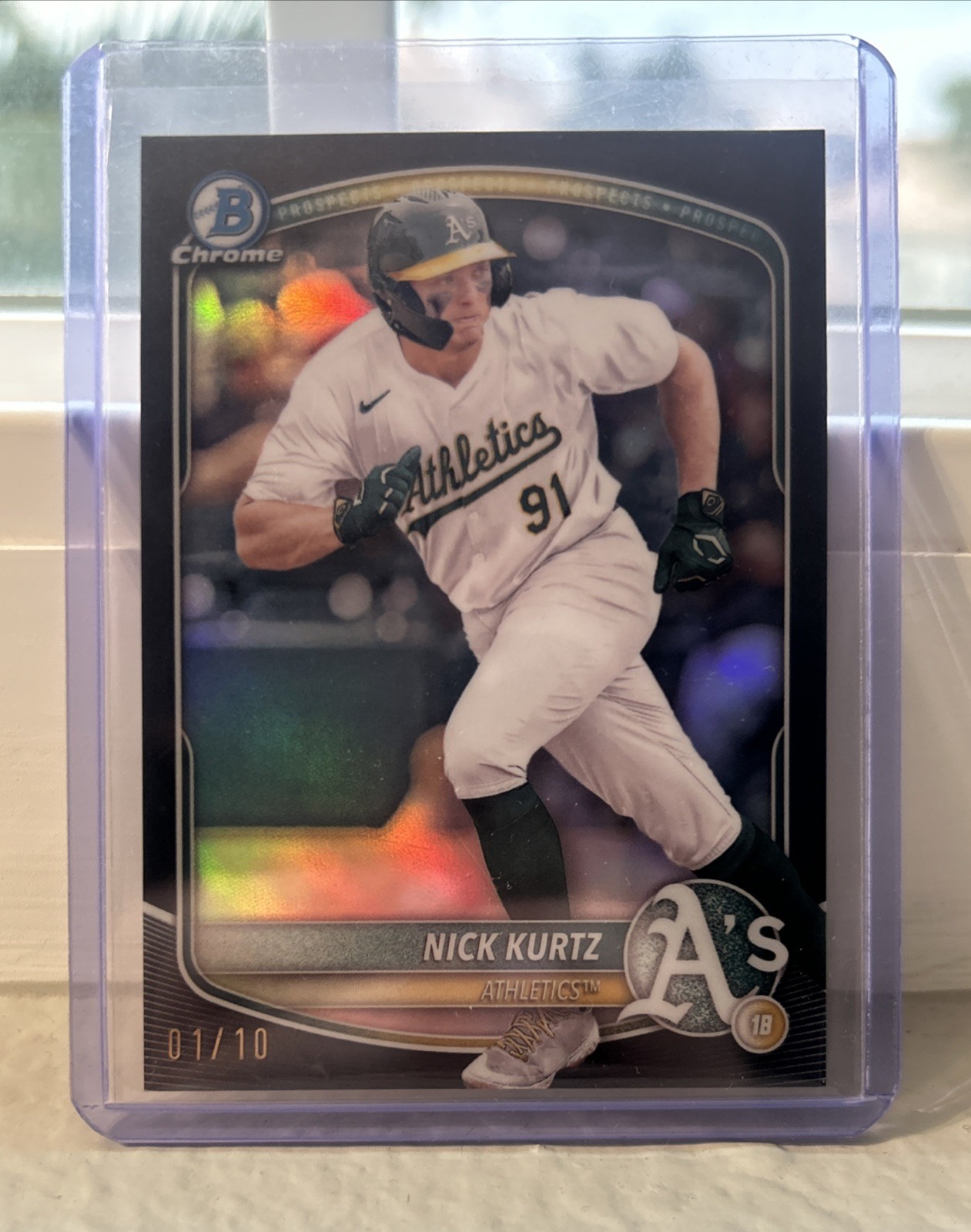 Nick Kurtz 2025 Bowman Chrome #93 Black Refractor /10 Price Guide 