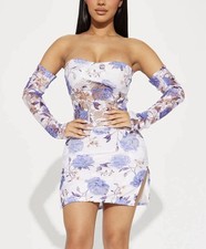 NWOT Fashion Nova Small/S Edith Lace Micro Mini Dress Lavender