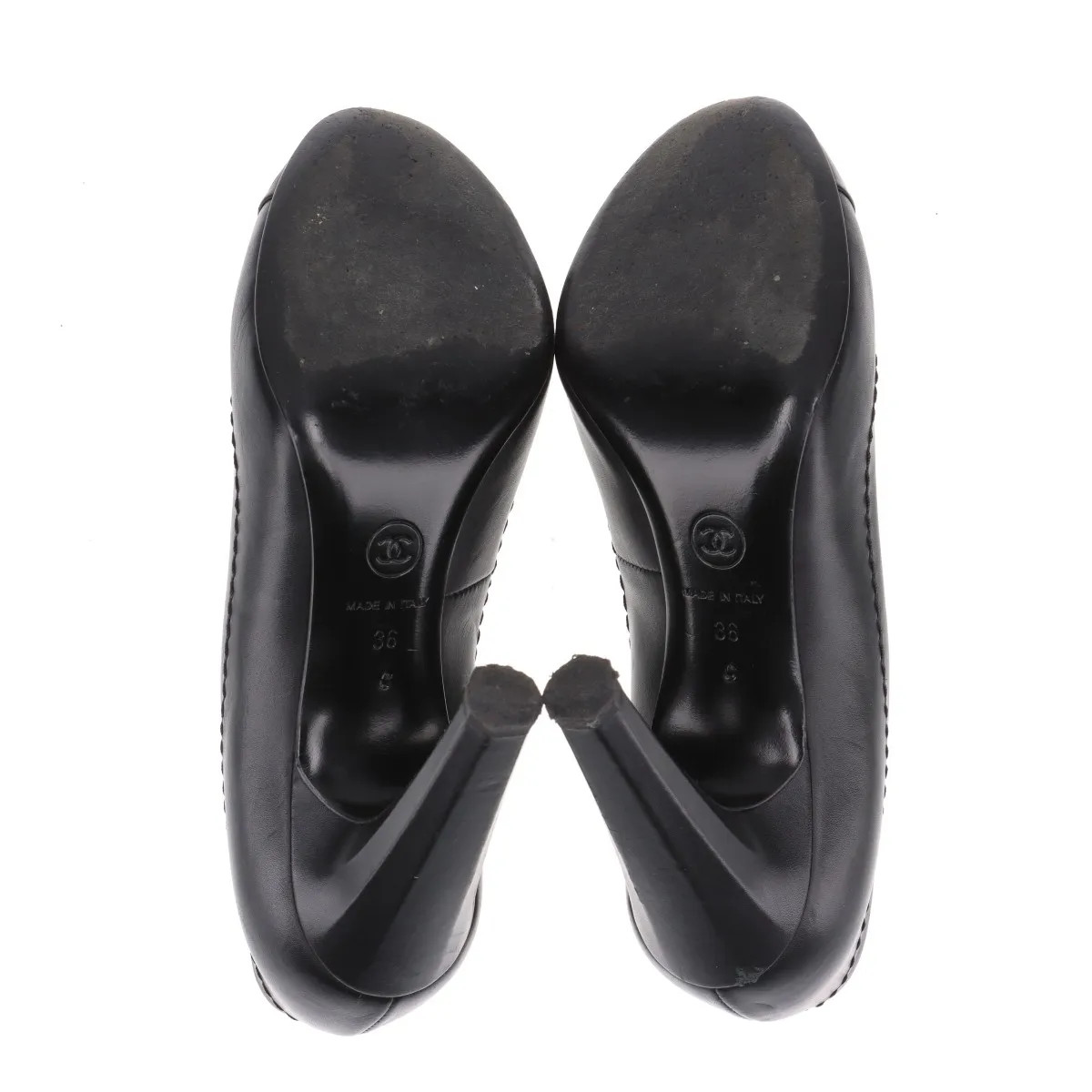 Chanel Coco Mark 11A Leather Pumps 36 Ladies' Black G27870 Heels and toes have s thumbnail 8