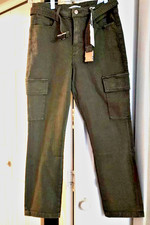 GOOD AMERICAN The On Duty Cargo Pants Olive Green Good Legs Crop Size 8/29 NWTS