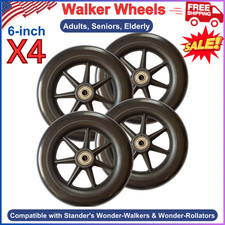 6" Replacement Walker  Rollator Wheels, Smooth Rolling, Set of 4, Easy Install