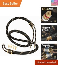 Audiophile Speaker Cable with Banana Plugs and Spade Plugs for Audiophile, OC...