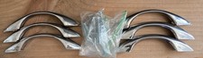 Lot of 6 Vintage MCM Chrome Hardware Kitchen Cabinet Pulls Handles 4.5 inches